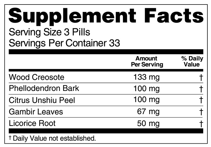 seirogan 100 tablets supplement facts