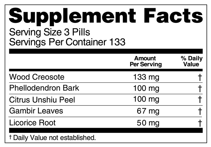 seirogan 400 tablets supplement facts